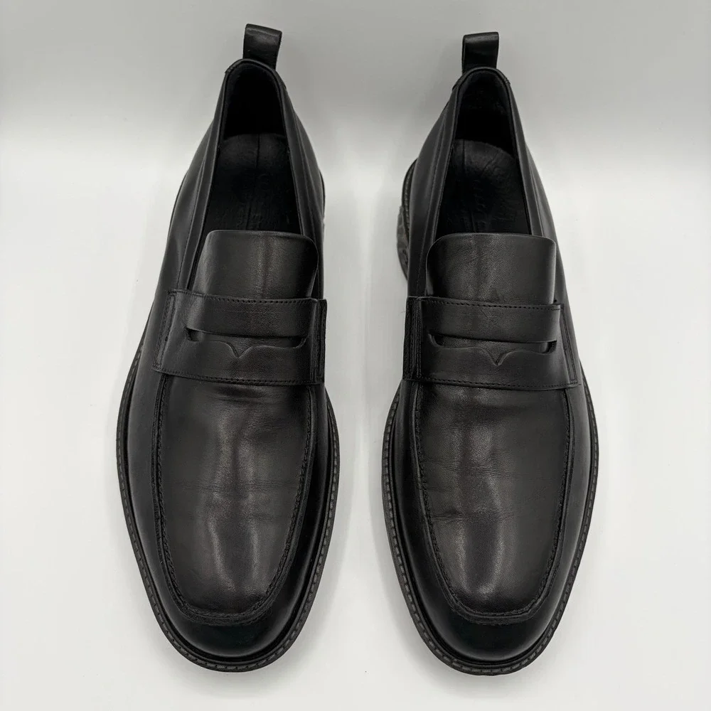 ECCO Mens St.1 Hybrid Black Leather Penny Dress Loafer Shoe Size 12